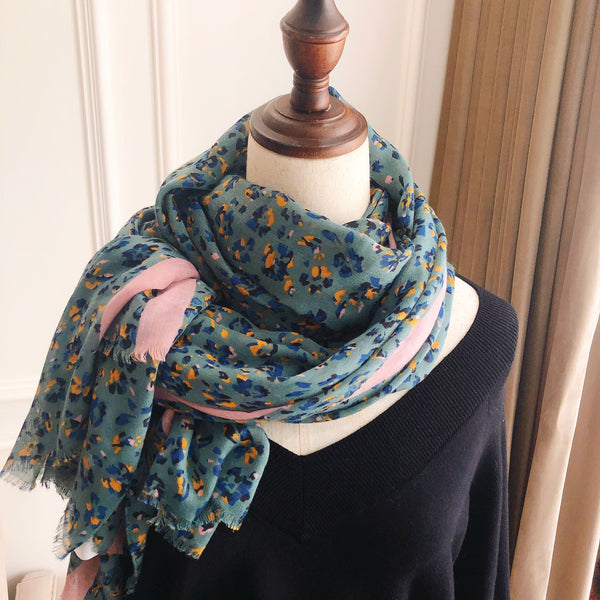 日系風 花柄 肩掛けショール スカーフ 家庭用紡織品